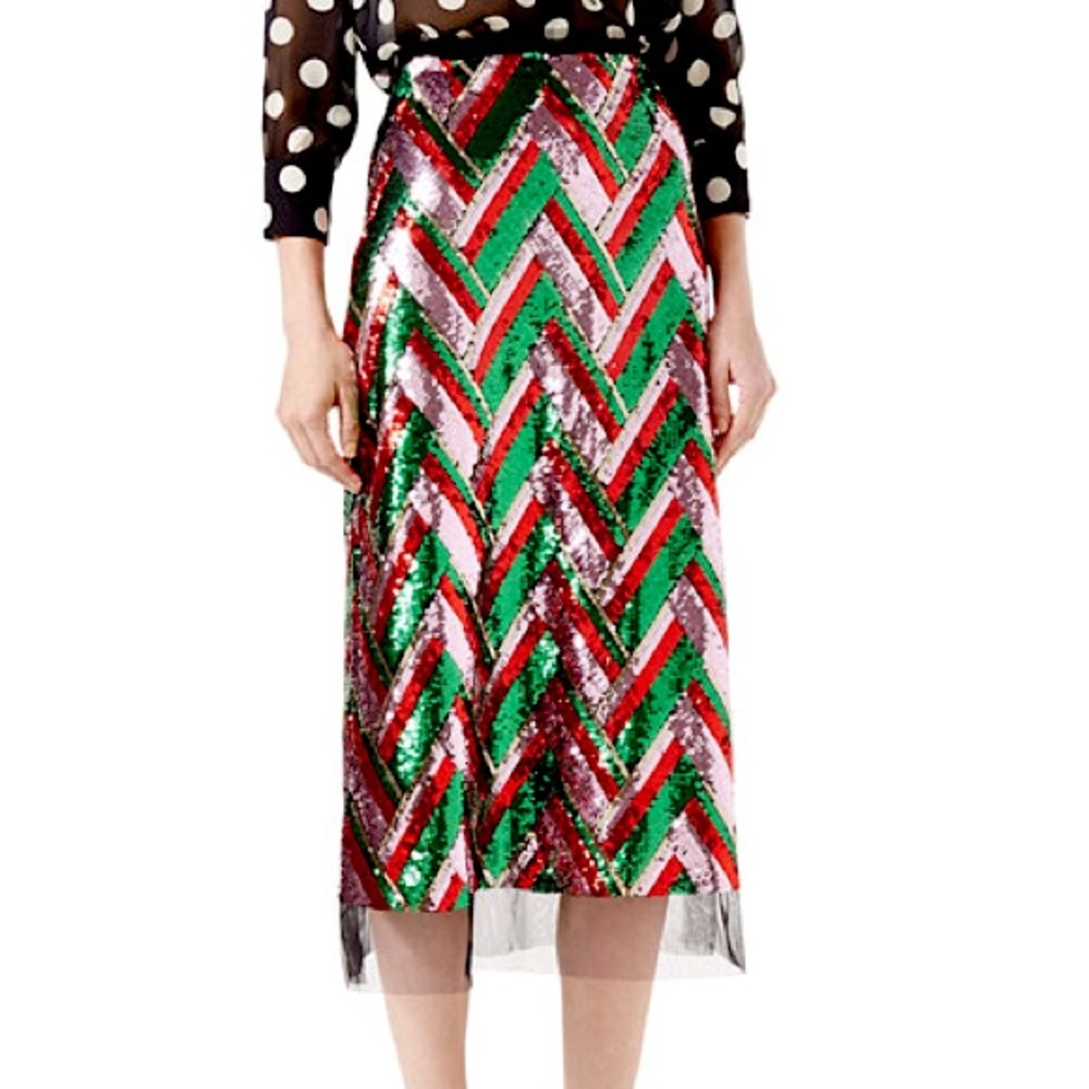 Gucci Sequinned Tulle Midi Skirt